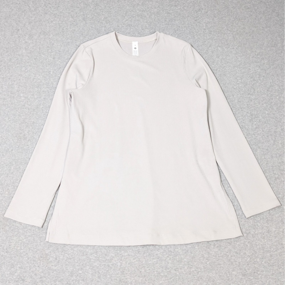 Lululemon Ribbed Drapey Softstreme Womens Size Medium Long Sleeve Tunic Gray